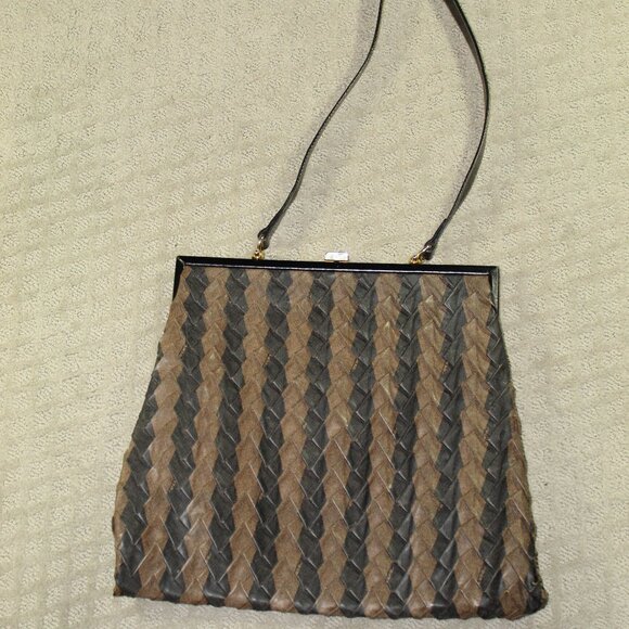 Fendi Origami Purse Leather Black Brown Handbag Authentic VERY Rare EUC! - Picture 2 of 16